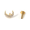 Picture of 14K Yellow Gold Diamond Studded Moon Shape Nose Piercing Screw