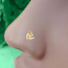 Stylish & comfortable triangle design nose piercing screw nose pin 14K gold & diamonds