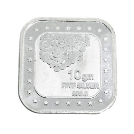 Square Shape King George Vinatge look Silver Coin 10 gms