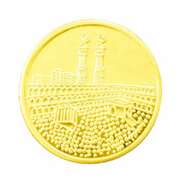 Gold Plated Mecca madina Silver 786 Coin in 10 gms