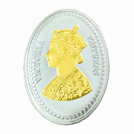  Gold plated silver Oval Shape Vintage Design  Coin 10 grams