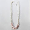 Stylish white & light pink pearl necklace set in 925 silver