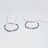 Very beautiful Adjustable Size silver Nazaria for Kids with Silver and Black Beads (Pink evil eye) 