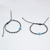 Picture of Very beautiful Adjustable Size silver Nazaria for Kids with Silver and Black Beads (Blue evil eye)
