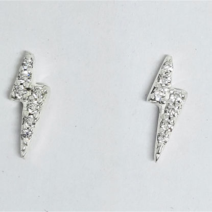 925 Silver Lightning studs with cz