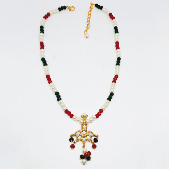 Kundan necklace with multi beads