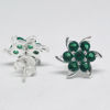 Stylilsh 925 Silver earring with green stones