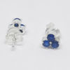 Three Stone Studs in Sterling Silver & Blue Stones