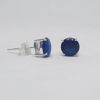 Blue Stone Solitaire Studs in 925 Silver