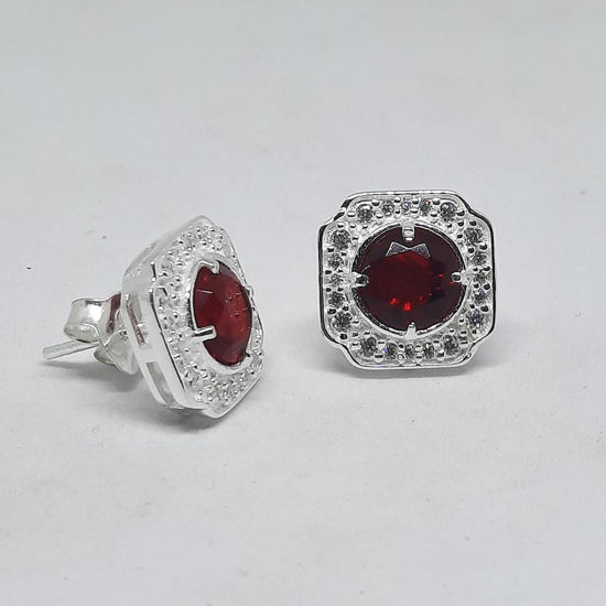 Fancy Sterling Siver Studs with Sparking Color Stones & CZ