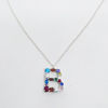 Initial B necklace with Colored Stones