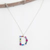 Letter D Necklace with Cubic Zirconia