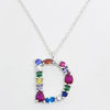 Letter D Necklace with Cubic Zirconia