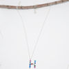 Stone Studded Initial Necklace H
