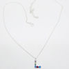 Letter Pendant L Necklace Studded with Multi color Stones