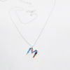 Stylish M Letter Necklace with Multi Color Cubic Zirconia