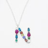 925 Silver Colored Stones N Letter Pendant Necklace