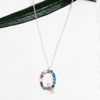 Q Letter Necklace with Multi Color Cubic Zirconia