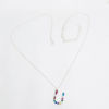 Capital Letter U Necklace with Silver & Colored Stones