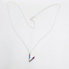 Letter Necklace V with Colored American Diamonds