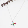 Capital Letter X Necklace with Silver & Colored Stones