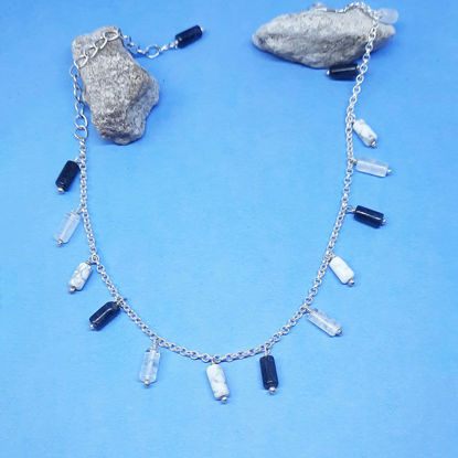 Picture of 925 Silver Anklet with Natural Gemstones
