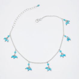 Picture of Fine Look Silver Anklet with Sleeping Beauty Turquoise