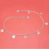 Picture of Sparkling Handmade Anklet with Textured Silver Discs