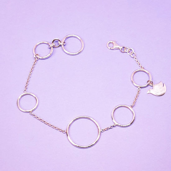 Picture of 925 Silver Designer Anklet with Hanging Dove
